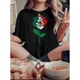 thumbnail image 1 of Camiseta De Mujer De Verano Ligera Básica Para Mochilero, Camping, Caminar1pc Women'S Floral Print T-Shirt, Casual Crew Neck Short Sleeve Top, Polyester Knit Fabric with Medium Stretch, All-Season F, 1 of 8