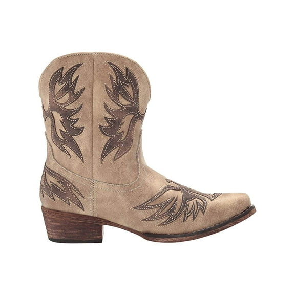 Roper Western Boots Womens Snip Toe 9.5 B Tan 09-021-1567-2428 TA
