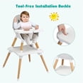 thumbnail image 4 of Pemberly Row Baby High Chair Infant Convertible Chair 5 Point Seat Belt Gray, 4 of 7