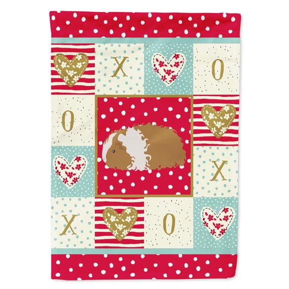 Carolines Treasures CK5437CHF Texel Guinea Pig Love Flag Canvas House Size Large multicolor