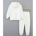 thumbnail image 3 of BYHONG Boys' Active Sweatsuit 2 Piece Sweatshirt and Sweatpants Basic Solid Jogger Pants Set (2 8T) White 140 (US SIZE), 3 of 3