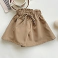 thumbnail image 3 of Odeerbi 1-8 Años Niñas Verano Algodón Lino Pantalones Cortos de Pierna Ancha Color Sólido Lindo Ocio Frenulum Pantalones Cortos, 3 of 7