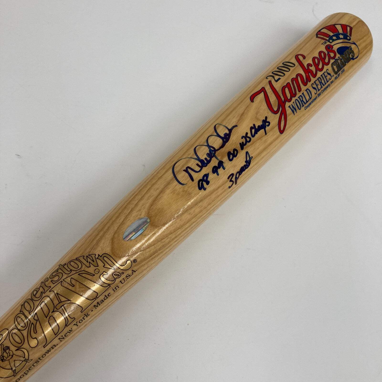 Derek Jeter "1998 1999 2000 W.S. Champs 3 Peat" Signed Baseball Bat Steiner JSA