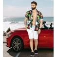 thumbnail image 4 of LA LEELA Men's Hawaiian Christmas Tree Shirts Short Sleeve Button Down Shirt Mens Shirts Beach Aloha Shirts for Men Funny S Santa Reindeer, Black, 4 of 6