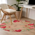 thumbnail image 4 of Valentines Love Heart Round Area Rug 3.3Ft Washable Circle Rugs for Dining Room Table, Eucalyptus Red Love Heart Wooden Non-Slip Carpet Floor Mats Indoor Outdoor Carpet Runner Aesthetic Home Decor, 4 of 8