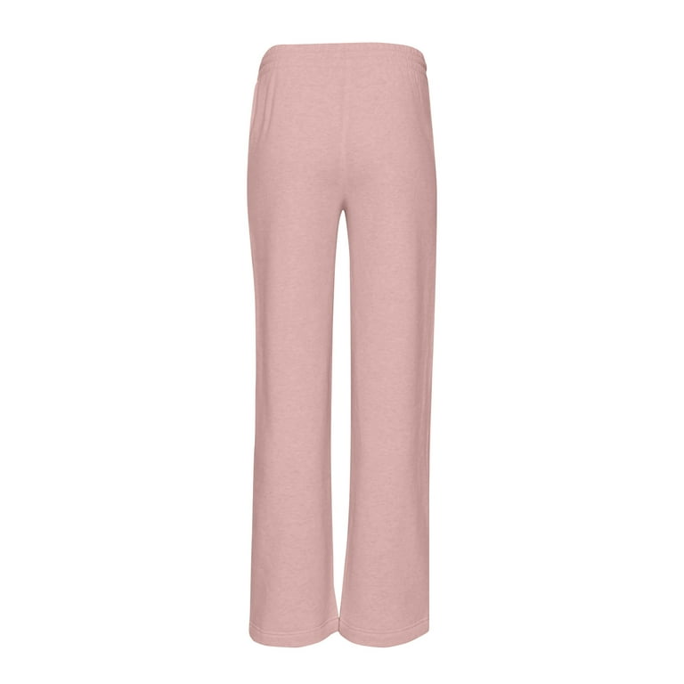 Susanny Wide Leg Sweatpants with Pockets Fleece Lined Drawstring Baggy  Joggers Pants Petite Tall High Waisted Straight Leg Cozy Sweatpants Women  Pink M 