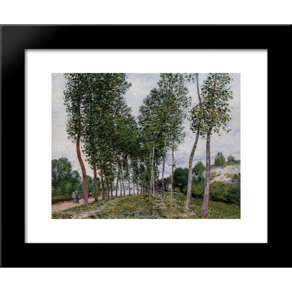 Lane of Poplars on the Banks of the Loing 20x24 Framed Art Print by Alfred Sisley