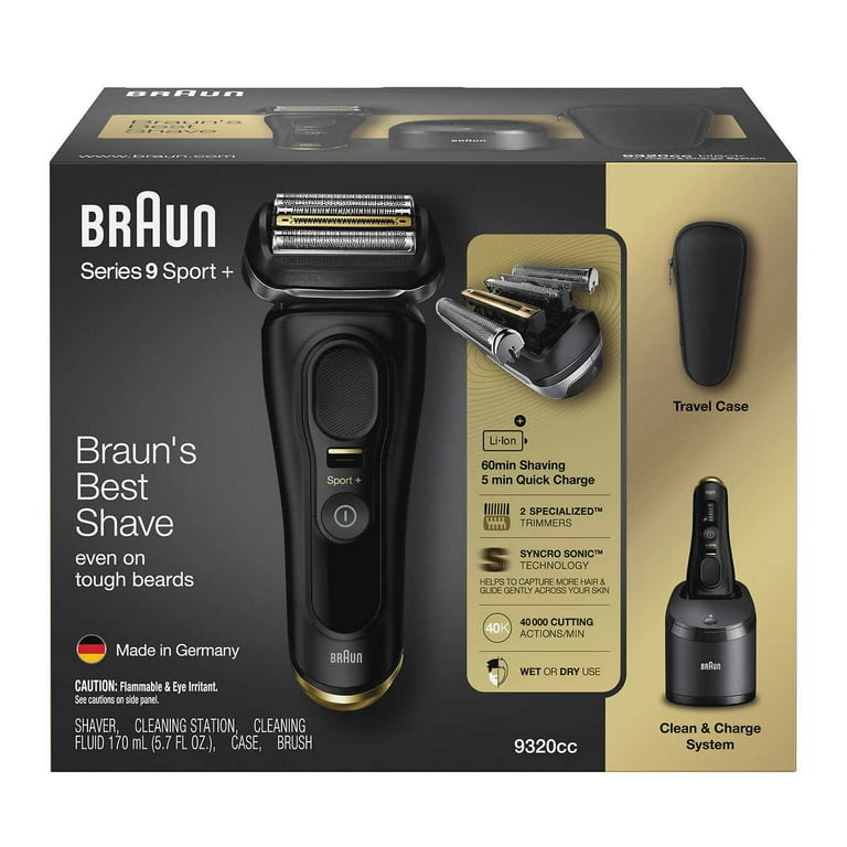 + Braun with Clean Shaver Sport Charge and System 9 Series