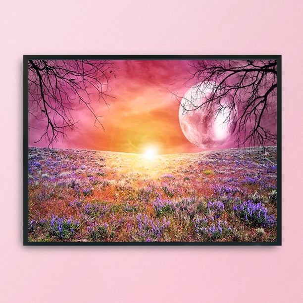 Cuadros Decorativos Kits de punto de cruz estampados de 11CT mosaico de algodón Ehuebsd con estampado de paisaje relajante juegos de costura decoración de la pared del hogar