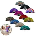 thumbnail image 4 of 13 Inch Foldable Fan Hand Fan Colours Clap Fans Dancing Large Foldable Hand Fan, 4 of 5