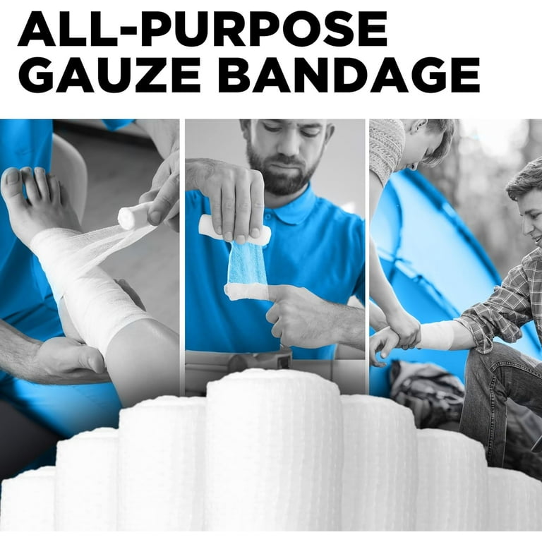 Mighty-X Medical Elastic Gauze Rolls, 3” x 4.1 yd, Wound
