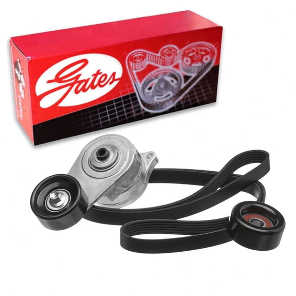 Gates Complete Serpentine Belt Drive Component Kit compatible with Honda Accord 3.0L 3.5L V6 2003-2010