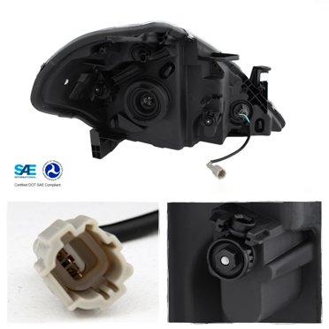 DTMOTO Left Driver Side Headlight Replacement For Nissan Versa 2007-2012 (Hatchback 2012 Only), Clear Lens Chrome Housing, Halogen, NI2502165