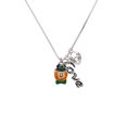 thumbnail image 2 of Delight Jewelry Silvertone Small Leprechaun with Bow Tie - Love and Lock Charm Necklace, 18"+1", 2 of 4