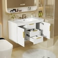 thumbnail image 4 of 36 inch wall mounted bathroom vanity, floating bathroom storage cabinet with 2 drawers, wide space, solid wood bathroom cabinet, elegant and stylish, 4 of 9