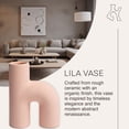 thumbnail image 2 of Villa Moda Lila Abstract Sculptural Decorative Modern Vase, Pink, 2 of 7