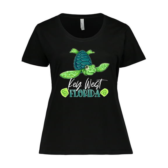 Inktastic Key West, Florida Happy Sea Turtle Women's Plus Size T-Shirt
