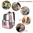 thumbnail image 5 of SEANATIVE Kids Transparent Backpack Clear Bookbag See Through Clear Bag for Sport Music Events Travel Security PVC Transparent Backpacks for Boys Girls, Horse Pink Flower, 5 of 7