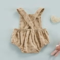 thumbnail image 4 of Joli Justaucorps Imprimé pour Bébés Filles Sans Manches à Encolure Carrée avec Boutons, Bretelles Élastiques à la Taille, Combinaison Triangle à l'Entrejambe, 4 of 7