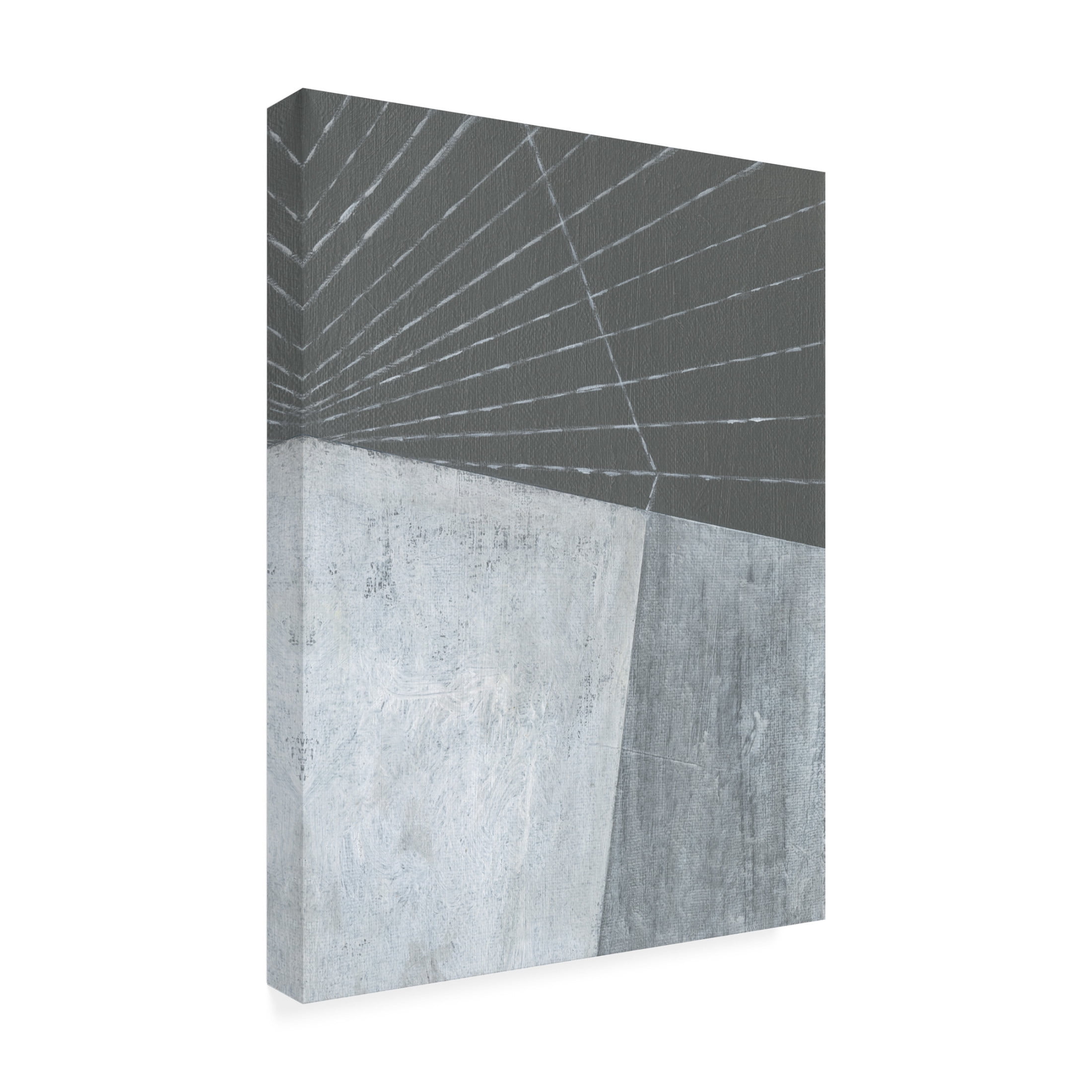 Canvas Wall Art - Jodi Fuchs 'Gray Matter Lines I' Wall Art for Living Room, Bedroom, or Office Décor by Trademark Fine Art - 24 x 32 Inches