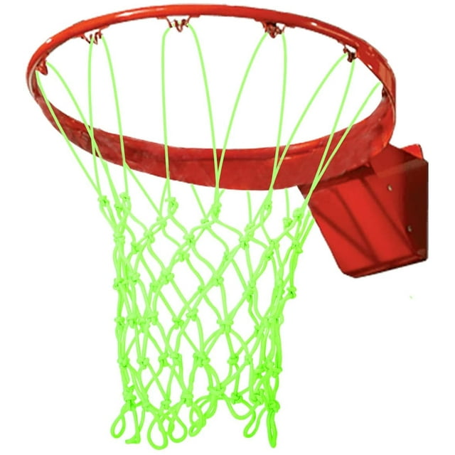 Red de baloncesto para exteriores que brilla en la oscuridad, repuesto de red de baloncesto resistente, antilatigazo en todo tipo de clima. Regalo deportivo de baloncesto nocturno de tamaño estándar TUNC Sencillez