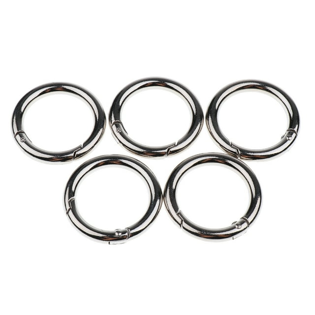 Mosquetón redondo de 5 uds kusrkot para puerta de empuje gancho abierto anillo de resorte Llavero 35mm