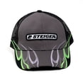 thumbnail image 2 of Steiger Charcoal Gray with Neon Green Flames & Black Mesh Back STFL, 2 of 2