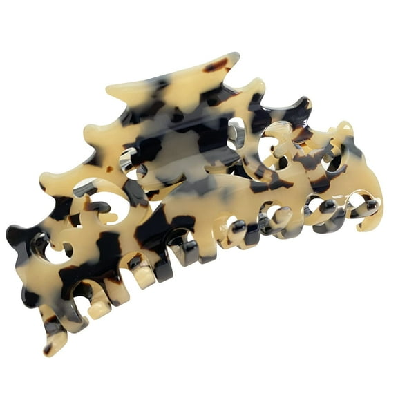 French Amie Beau Medium Handmade Celluloid Jaw Hair Claw for Women and Girls