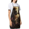 thumbnail image 4 of Yiaed Romantic Flower Lion Couple Print Kitchen Apron with Hand Wipe Pockets,Big Pocket,Aprons for Women with Pockets, Waterproof for Cooking Baking, 4 of 7