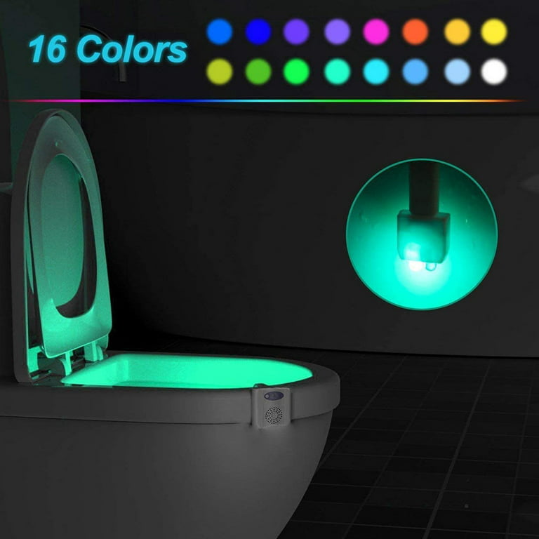 Heldig 2-Pack LED Toilet Night Light, Induction 16 Colors