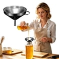 thumbnail image 4 of BESEW7 Stainless Steel Funnel for Kitchen Use Filling Bottles, Leak-Free Small Oil Funnel Set for Home Restaurant Powder Liquid Transferring S, 4 of 8