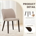 thumbnail image 2 of EOP Upholstered Dining Chairs Set of 6, Mid Century Modern Dining Room Chairs, Fabric Farmhouse Dining Side Chairs with Wood Legs, Armless Kitchen Chairs with Wingback, Camel, 2 of 7