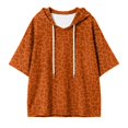 thumbnail image 5 of Womens Cheetah Print Hooded Sweatshirt Long Sleeve Leopard Pullover Hoodie Casual Loose Winter Tops Orange L, 5 of 5