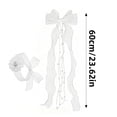 thumbnail image 3 of Bride Wedding Veils Bow Decoration Clip Tulle Hair Accessories for Bridal Shower Engagement Party 23.6", 3 of 7