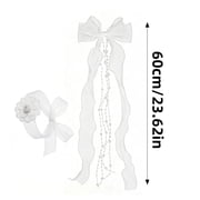 Decorland Bow Alligator Hair Clips, White, 1 Count