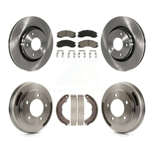 CMX Front Rear Disc Brake Rotors Ceramic Pads and Drum Kit for Car 2009 Mitsubishi Lancer Ralliart To 03 09 K8C-103552