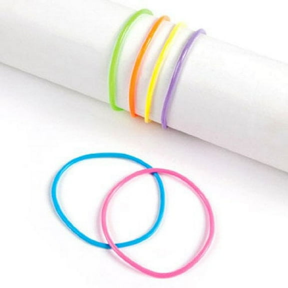 Set of 144 Thin Assorted Color Plastic Bangle Bracelets Costume Accessory