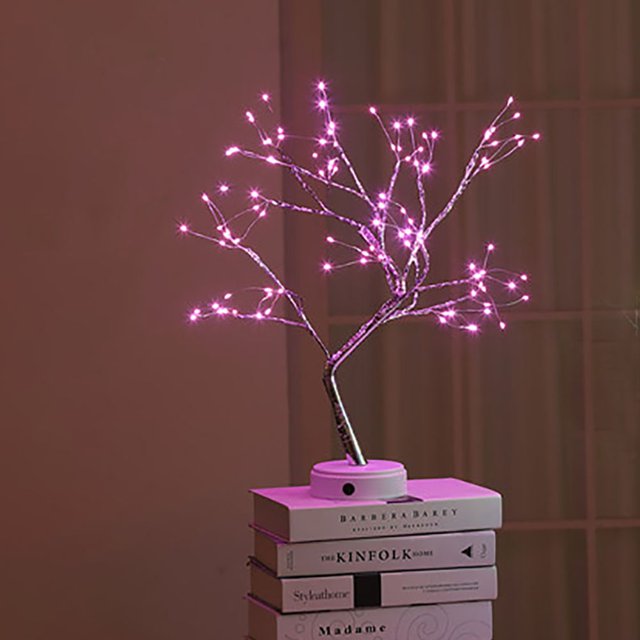 Lámpara De Mesa Led Usb 3D, Alambre De Cobre, Árbol De Fuego De Navidad, Luz Nocturna Para El Hogar, Vacaciones, Dormitorio, Interior, Habitación De Niños, Decoración De Bar Speravity HA026284-04
