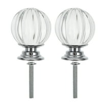 Crystal Curtain Finials Set Decorative Rods Acrylic Diamond Drapery Pole Ends