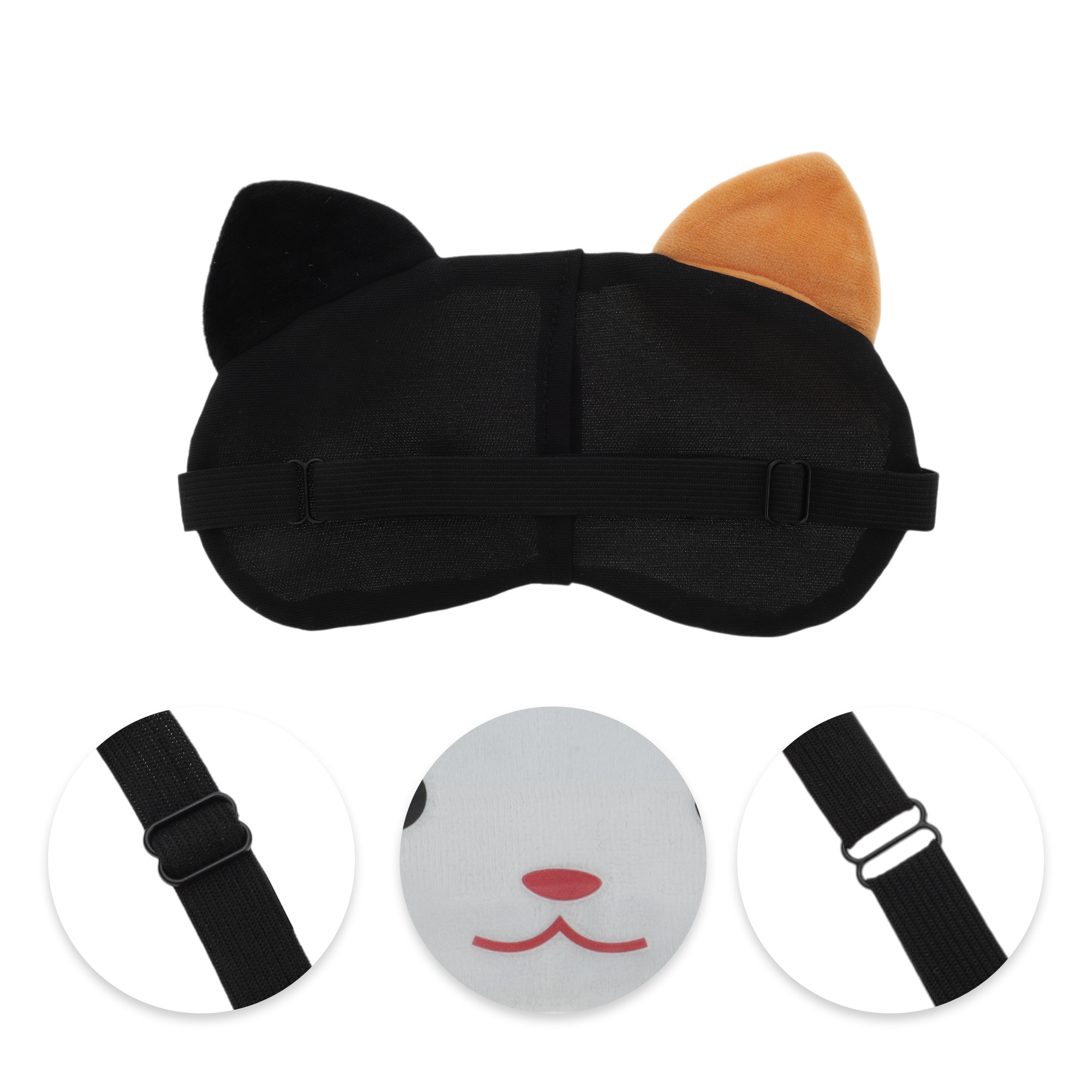 Unique Bargains 1pc Portable Cat Sleep Mask for Hotel Black Yellow