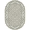 thumbnail image 1 of Dynamic Rugs ANOV35570119666 2 ft. 7 x 4 ft. 7 in. Anicient 57011 Oval Traditional Rug - 9666 Soft Grey & Cream, 1 of 1