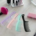thumbnail image 4 of 1 pieza de peine ancho cómodo para mujeres, ideal para cabello rizado, grueso, ondulado, mojado y lacio, color negro de PP, 4 of 5