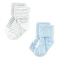 thumbnail image 6 of Hudson Baby Infant Boy Cozy Chenille Newborn and Terry Socks, Blue Star, 6-12 Months, 6 of 6
