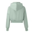 thumbnail image 5 of Hoodie Women Ruched Hoodie Casual Gym Sweatshirt Hoodies For Women Full Zip Up Cropped Sweatshirts Casual Hooded Pullover Sweaters Tops, 5 of 5