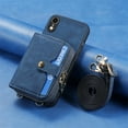 thumbnail image 4 of ShellTech Phone Case for iPhone xr Zipper Wallet Cover with Credit Card Holder Slot Shoulder Crossbody Strap Cell Women Girls Men,Blue, 4 of 14