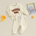 thumbnail image 4 of Girls' Fashion Girl Set Autumn Toddler Baby Girl Fall Outfits Letter Embroidery Long Sleeve Sweatshirt + Sweatpants Set Spring Clothes, 4 of 6