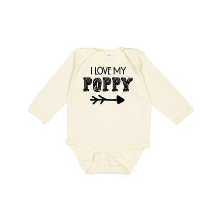 

Inktastic I Love My Poppy with Arrow Gift Baby Boy or Baby Girl Long Sleeve Bodysuit