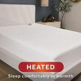 Sunbeam Restful Quilted Water Resistant Heated Mattress Pad Washable