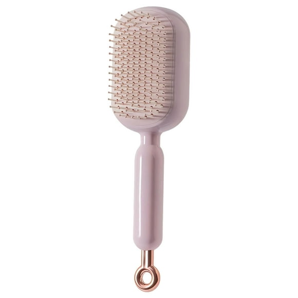 Cepillo de pelo retráctil autolimpiante con masaje de cojín de aire para el cuero cabelludo, cabezal grande, agarre ergonómico y antiestático, para todo tipo de cabello, uso en casa y de viaje