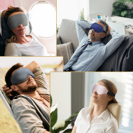 ComfiTime 3D Sleep Mask - 100% Blackout Eye Mask for Sleeping, Eye Covers for Men and Women, Contour Blindfold with Nose Baffle, Soft & Lightweight, Latex-Free